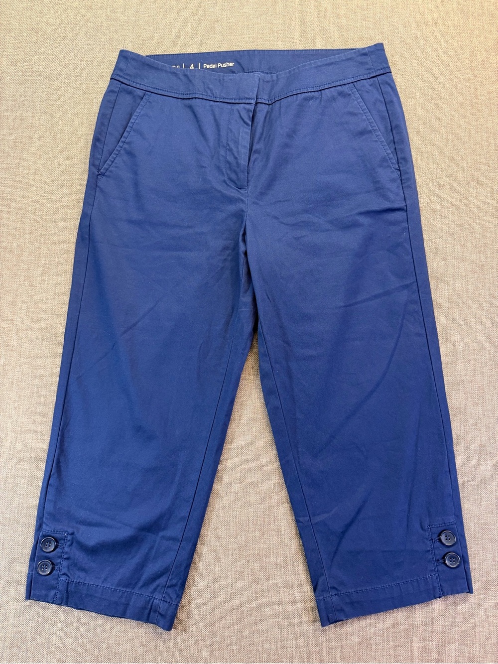 Talbots Navy Pedal Pusher Chinos cropped size 4